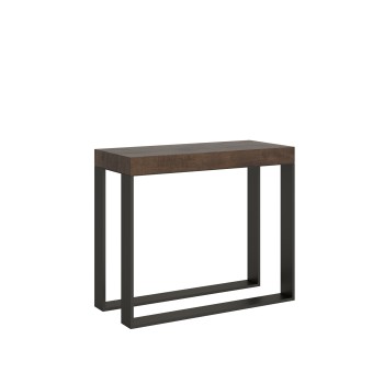 Console Elettra avec structure Anthracite - Console extensible 90x40/196 cm Elettra Small Premium Oak Natura avec structure Anthracite