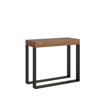 Console Elettra avec structure Anthracite - Console extensible 90x40/196 cm Elettra Small Premium Oak Natura avec structure Anthracite