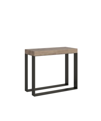 Console Elettra avec structure Anthracite - Console extensible 90x40/196 cm Elettra Small Premium Oak Natura avec structure Anthracite