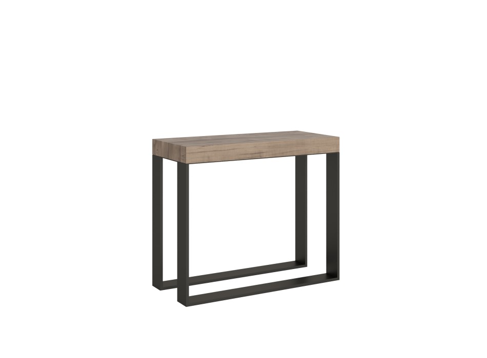 Console Elettra avec structure Anthracite - Console extensible 90x40/196 cm Elettra Small Premium Oak Natura avec structure Anthracite