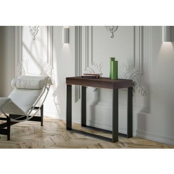 Console Elettra structure Anthracite - Console extensible 90x40/300 cm Elettra Frêne Blanc structure Anthracite