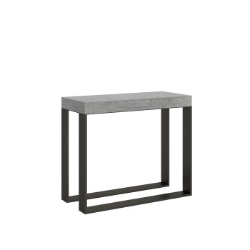 Console Elettra structure Anthracite - Console extensible 90x40/300 cm Elettra Frêne Blanc structure Anthracite