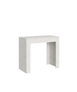 Console Emy - Console extensible 90x42/302 cm Emy Spatulé Blanc