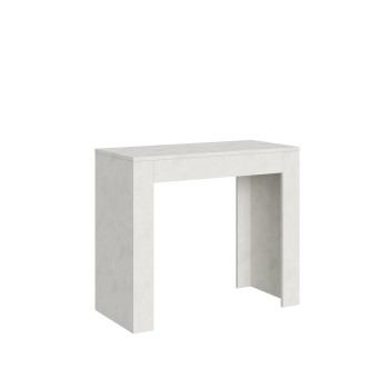 Console Emy - Console extensible 90x42/302 cm Emy Spatulé Blanc