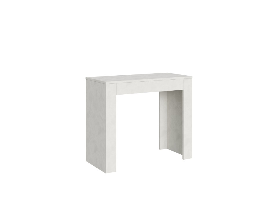 Console Emy - Console extensible 90x42/302 cm Emy Spatulé Blanc