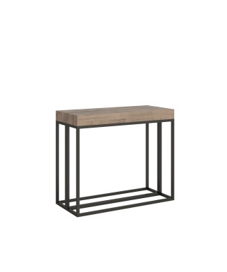 Console Epoca avec structure Anthracite - Console extensible 90x40/196 cm Epoca Small Premium Oak Natura avec structure Anthracite