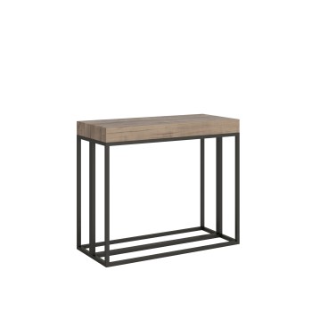 Console Epoca avec structure Anthracite - Console extensible 90x40/196 cm Epoca Small Premium Oak Natura avec structure Anthracite