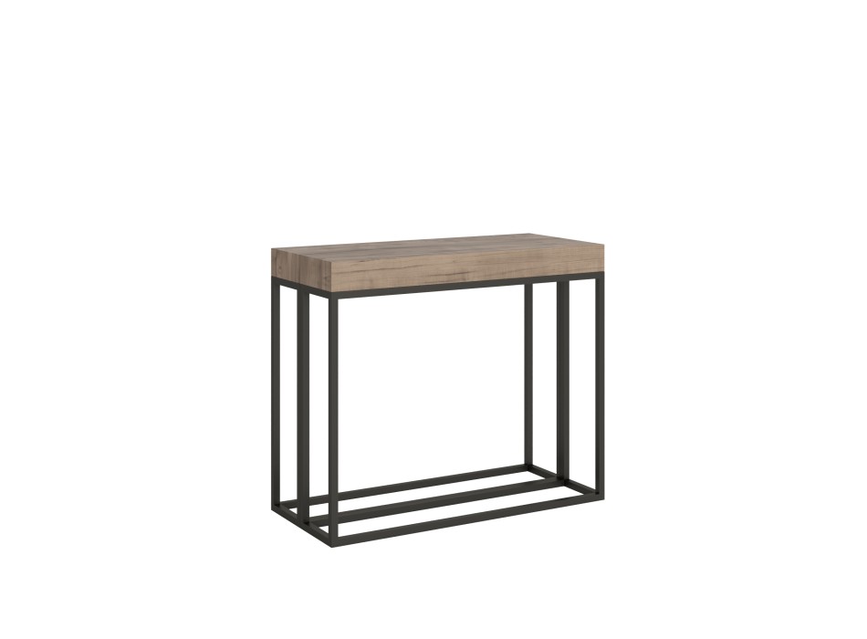 Console Epoca avec structure Anthracite - Console extensible 90x40/196 cm Epoca Small Premium Oak Natura avec structure Anthracite