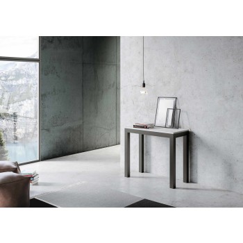 Console Everyday Evolution structure Anthracite - Console extensible 90x40/196 cm Everyday Small Evolution Frêne Blanc structure Anthracite