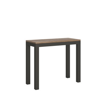 Console Everyday Evolution structure Anthracite - Console extensible 90x40/196 cm Everyday Small Evolution Frêne Blanc structure Anthracite