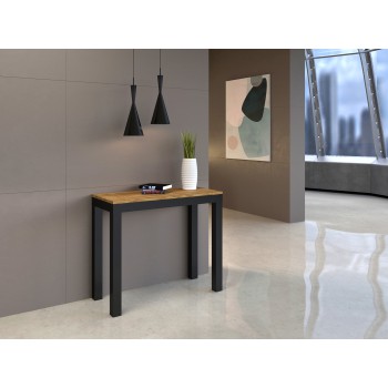 Console Everyday Evolution structure Anthracite - Console extensible 90x40/196 cm Everyday Small Evolution Frêne Blanc structure Anthracite