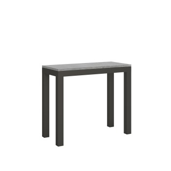 Console Everyday Evolution structure Anthracite - Console extensible 90x40/196 cm Everyday Small Evolution Frêne Blanc structure Anthracite