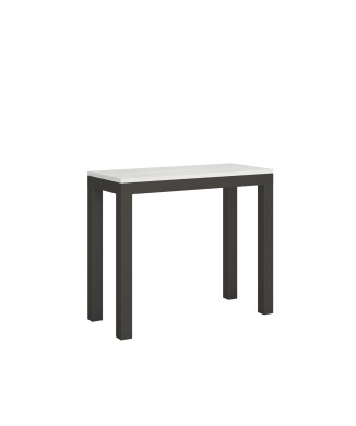 Console Everyday Evolution structure Anthracite - Console extensible 90x40/196 cm Everyday Small Evolution Frêne Blanc structure Anthracite