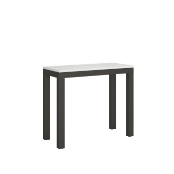 Console Everyday Evolution structure Anthracite - Console extensible 90x40/196 cm Everyday Small Evolution Frêne Blanc structure Anthracite