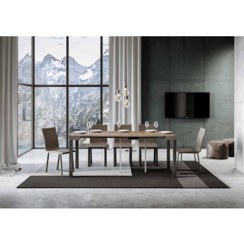 Console Everyday structure Anthracite - Console extensible 90x40/196 cm Everyday Small Frêne Blanc structure Anthracite