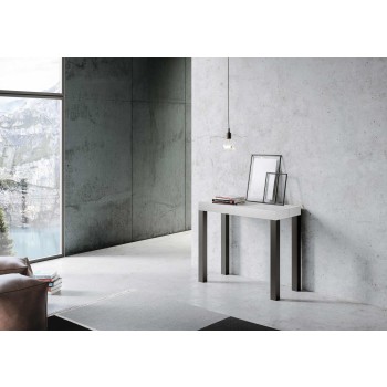 Console Everyday structure Anthracite - Console extensible 90x40/196 cm Everyday Small Frêne Blanc structure Anthracite