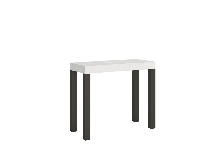 Console Everyday structure Anthracite - Console extensible 90x40/196 cm Everyday Small Frêne Blanc structure Anthracite