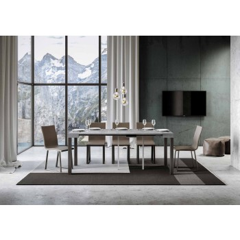 Console Everyday structure Anthracite - Console extensible 90x40/300 cm Everyday Frêne Blanc structure Anthracite