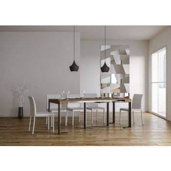 Futura Console structure Anthracite - Console extensible 90x40/196 cm Futura Small Frêne Blanc structure Anthracite