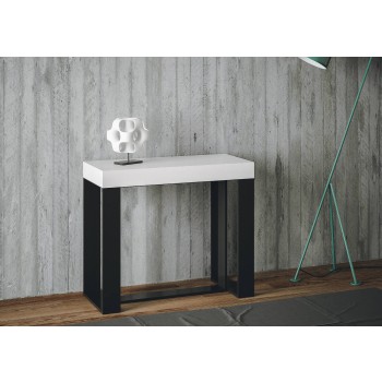 Futura Console structure Anthracite - Console extensible 90x40/196 cm Futura Small Frêne Blanc structure Anthracite