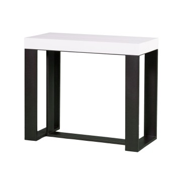 Futura Console structure Anthracite - Console extensible 90x40/196 cm Futura Small Frêne Blanc structure Anthracite