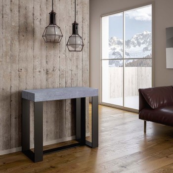 Futura Console structure Anthracite - Console extensible 90x40/196 cm Futura Small Frêne Blanc structure Anthracite