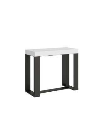 Futura Console structure Anthracite - Console extensible 90x40/196 cm Futura Small Frêne Blanc structure Anthracite