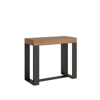 Console Futura avec structure Anthracite - Console extensible 90x40/196 cm Futura Small Premium Oak Natura avec structure Anthracite