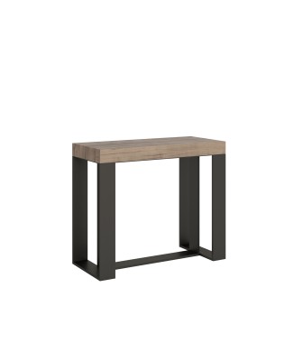 Console Futura avec structure Anthracite - Console extensible 90x40/196 cm Futura Small Premium Oak Natura avec structure Anthracite