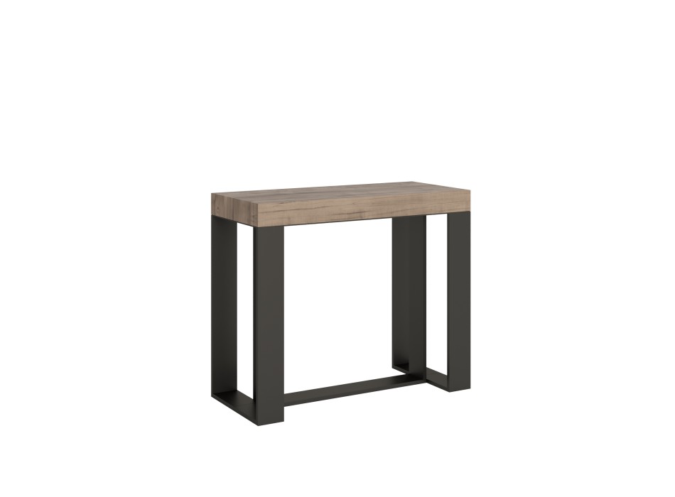 Console Futura avec structure Anthracite - Console extensible 90x40/196 cm Futura Small Premium Oak Natura avec structure Anthracite