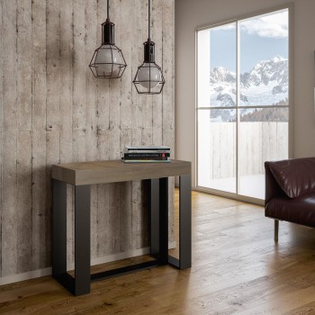 Console Futura avec structure Anthracite - Console extensible 90x40/300 cm Futura Premium Oak Natura avec structure Anthracite