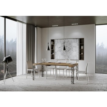 Console Ghibli structure Anthracite - Console extensible 90x40/196 cm Ghibli Small Frêne Blanc structure Anthracite