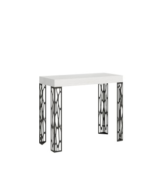 Console Ghibli structure Anthracite - Console extensible 90x40/196 cm Ghibli Small Frêne Blanc structure Anthracite