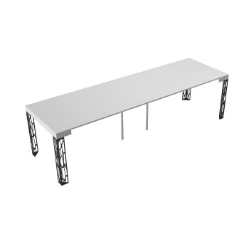 Console Ghibli structure Anthracite - Console extensible 90x40/300 cm Ghibli Frêne Blanc structure Anthracite