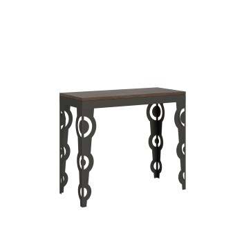 Console Karamay Evolution structure Anthracite - Console extensible 90x40/196 cm Karamay Small Evolution Frêne Blanc structure Anthracite