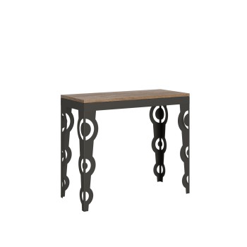 Console Karamay Evolution structure Anthracite - Console extensible 90x40/196 cm Karamay Small Evolution Frêne Blanc structure Anthracite