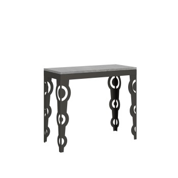 Console Karamay Evolution structure Anthracite - Console extensible 90x40/196 cm Karamay Small Evolution Frêne Blanc structure Anthracite