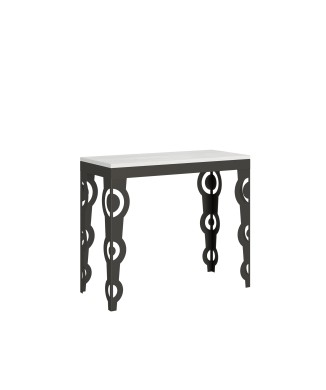 Console Karamay Evolution structure Anthracite - Console extensible 90x40/196 cm Karamay Small Evolution Frêne Blanc structure Anthracite