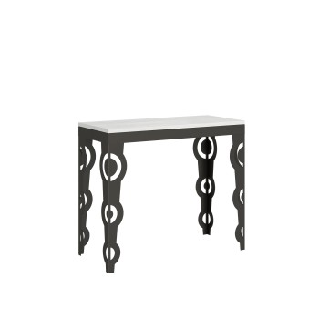 Console Karamay Evolution structure Anthracite - Console extensible 90x40/196 cm Karamay Small Evolution Frêne Blanc structure Anthracite