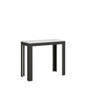 Console Evolution Line structure Anthracite - Console extensible 90x40/196 cm Petite Evolution Line Frêne Blanc structure Anthracite