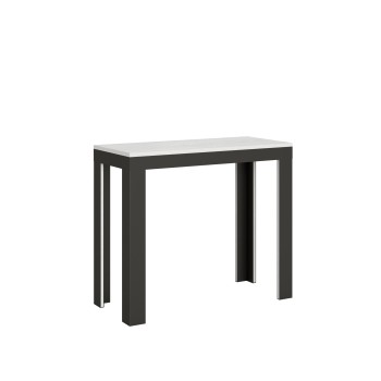 Console Evolution Line structure Anthracite - Console extensible 90x40/196 cm Petite Evolution Line Frêne Blanc structure Anthracite