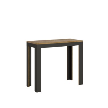 Console Evolution Line structure Anthracite - Console extensible 90x40/300 cm Evolution Line Frêne Blanc structure Anthracite