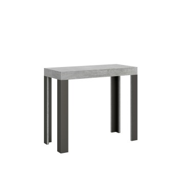 Console Linea structure Anthracite - Console extensible 90x40/196 cm Small Line Frêne Blanc structure Anthracite