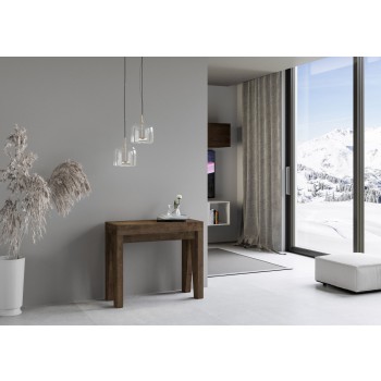 Console Naxy - Console Extensible 90x40/196 cm Naxy Petit Frêne Blanc