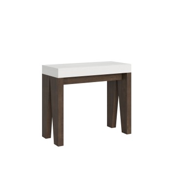 Console Naxy - Console Extensible 90x40/196 cm Naxy Petit Frêne Blanc