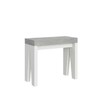 Console Naxy - Console Extensible 90x40/196 cm Naxy Petit Frêne Blanc