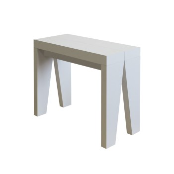 Console Naxy - Console Extensible 90x40/196 cm Naxy Petit Frêne Blanc