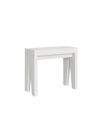 Console Naxy - Console Extensible 90x40/196 cm Naxy Petit Frêne Blanc