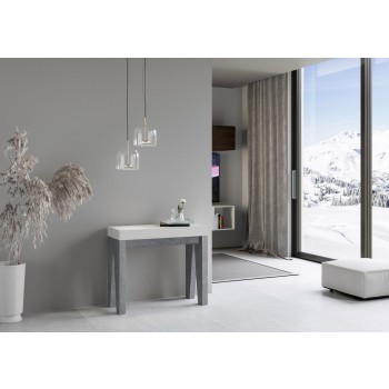 Console Naxy - Console Extensible 90x40/300 cm Naxy Frêne Blanc