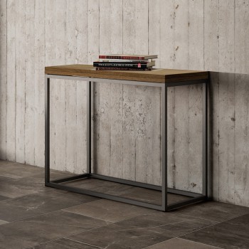 Console Nordica Libra Structure Anthracite - Console ouvrante 90x45/90 cm Nordica Libra Quercia Natura Structure Anthracite